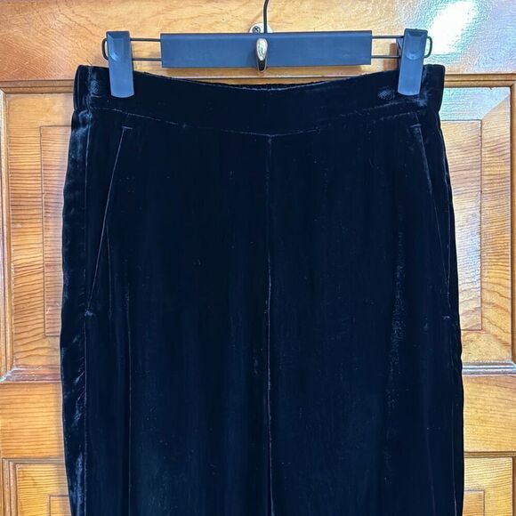 J. Crew Black Velour Straight Leg Pants Women’s US 0 Petite - Picture 2 of 7